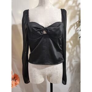 Princess Polly Satin Chiffon Milkmaid Bustier Top Sz 10 Coquette Whimsigoth